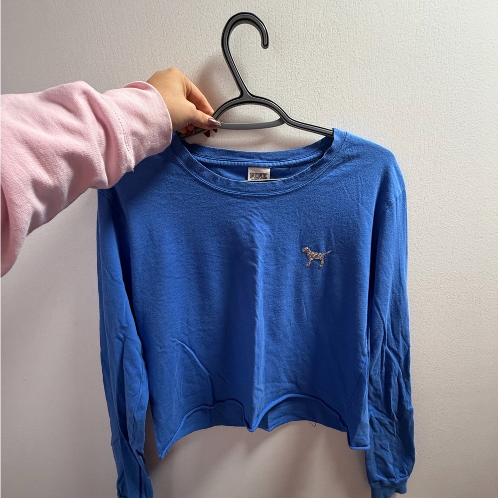 PINK Victoria's Secret Blue Crop Top